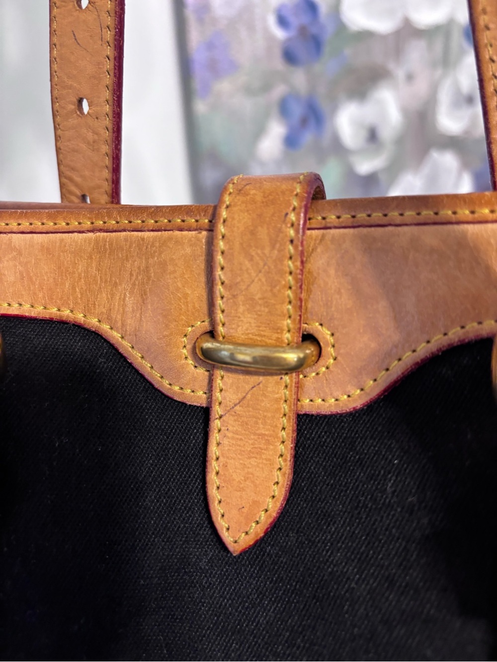 Vintage Dooney & Bourke **PROJECT** black cabriolet Tote Vachetta USA Distressed - Picture 6 of 16